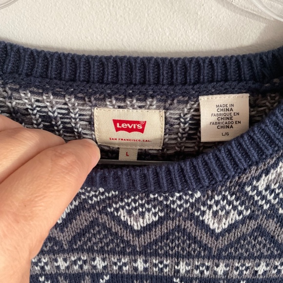 Levi's Blue Crewneck Sweater with Nordic Pattern - Picture 5 of 10